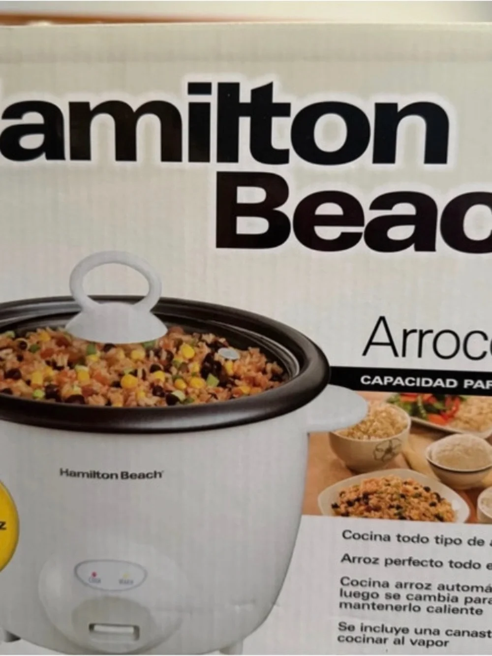 Hamilton Beach White and Black Rice Cooker